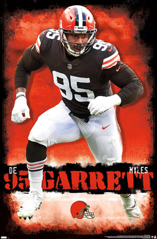 Myles Garrett "Superstar" Cleveland Browns NFL Action Wall Poster - Costacos Sports