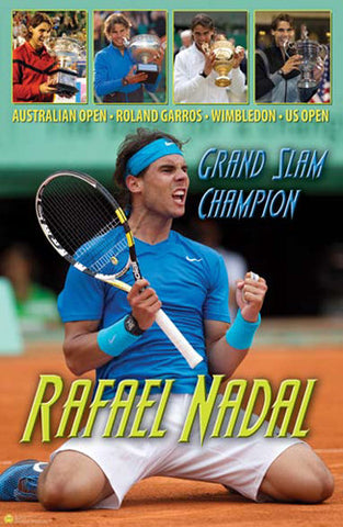 Rafael Nadal Career Grand Slam Commemorative Poster - Tennis Life
