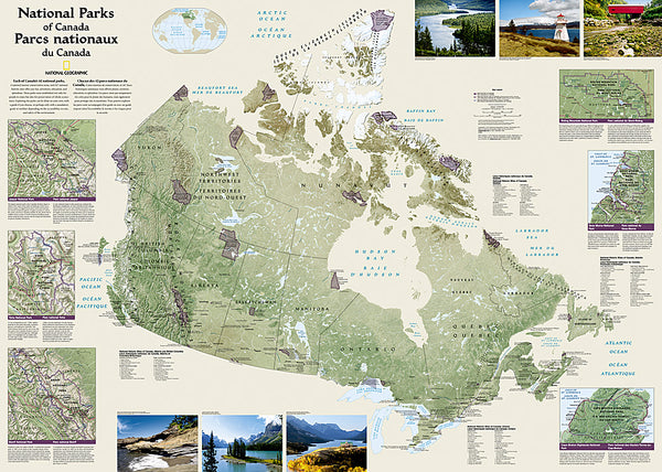 National Parks of the Canada National Geographic 30x42 Wall Map Poster - NG Maps