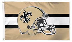 New Orleans Saints Official NFL Football HELMET-STYLE 3'x5' Deluxe-Edition Flag - Wincraft Inc.