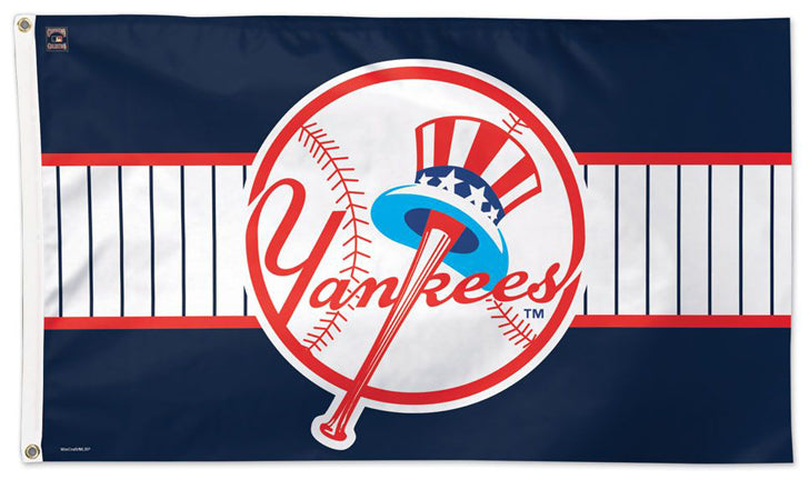 New York Yankees Hat-and-Bat Cooperstown Classic Official MLB Baseball Deluxe-Edition 3'x5' Flag - WinCraft Inc.