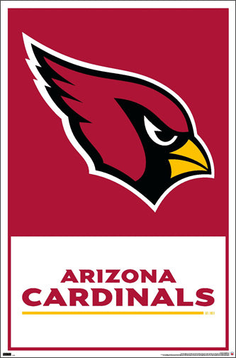 Arizona Cardinals Official NFL Football Team Logo and Script Poster - Costacos Sports