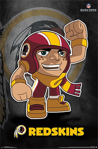 Washington Redskins "Rusher" (NFL Rush Zone Character) Official Poster - Costacos Sports