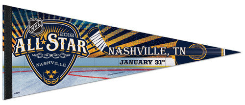 NHL Hockey All-Star Game Nashville 2016 Commemorative Premium Felt Pennant - Wincraft Inc.