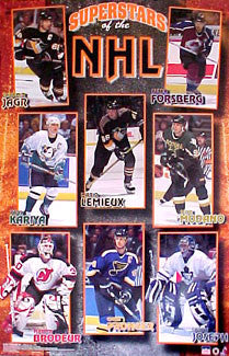 NHL Hockey Superstars 2001 Poster (Lemieux, Brodeur, Forsberg, Modano +) - Starline Inc.
