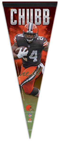 Nick Chubb Cleveland Browns NFL Action Signature Series Premium Felt Collector's Pennant - Wincraft 2021