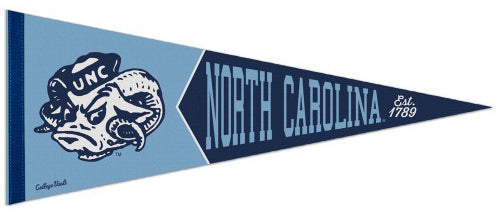 North Carolina Tar Heels "Est. 1789" Retro College Vault Style Premium Felt Collector's Pennant - Wincraft Inc.