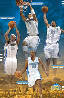 Denver Nuggets "Mile High Four" Poster (Carmelo, K-Mart, Camby, Miller) - Costacos 2005