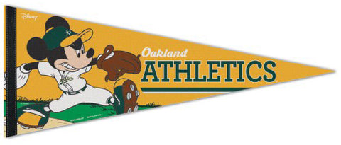 Oakland A's "Mickey Mouse Flamethrower" Official MLB/Disney Premium Felt Pennant - Wincraft Inc.