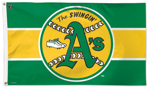 Oakland A's "Swingin' A's" Style (1971-81) Cooperstown Collection MLB Baseball Deluxe-Edition 3'x5' Flag - Wincraft