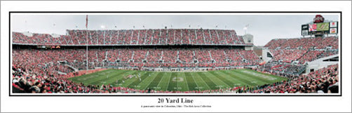 Ohio Stadium "20 Yard Line" Ohio State Buckeyes Classic Panoramic Poster Print - Everlasting Images