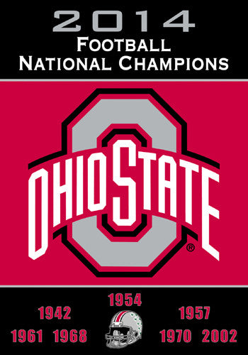 Ohio State Buckeyes Football 8-Time National Champions Commemorative Banner Flag - BSI Products
