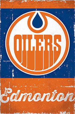 Edmonton Oilers Retro-Series NHL Team Logo Poster - Costacos Sports