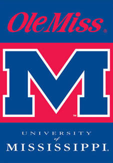 Ole Miss University of Mississippi "Big M" Premium NCAA Team Wall Banner - BSI Products