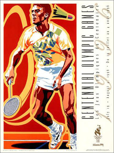Atlanta 1996 Olympics Badminton Official Event Poster - Fine Art Ltd.