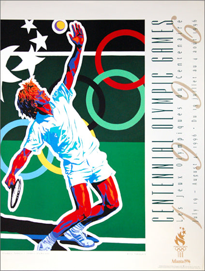 Atlanta 1996 Olympics Tennis Official Event Poster by Hiro