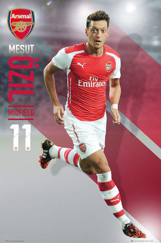 Mesut Ozil "Superstar" Arsenal FC Soccer Superstar Action Poster - GB Eye 2015