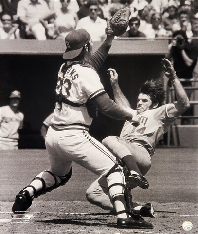 Pete Rose "Play at the Plate" (c.1975) Cincinnati Reds Premium Poster Print - Photofile Inc.