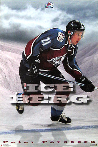 Peter Forsberg "Ice Berg" Colorado Avalanche NHL Action Poster - Costacos 1997