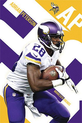 Adrian Peterson "Golden Star" Minnesota Vikings NFL Action Poster - Costacos 2013