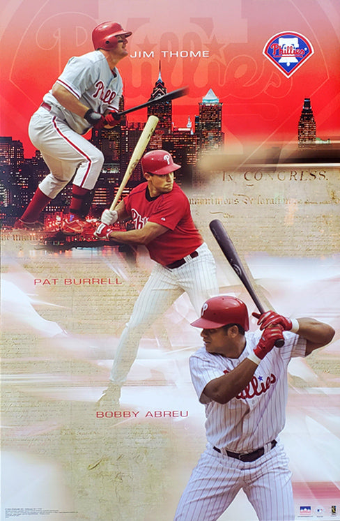 Philadelphia Phillies Sluggers Poster (Jim Thome, Bobby Abreu, Pat B –  Sports Poster Warehouse