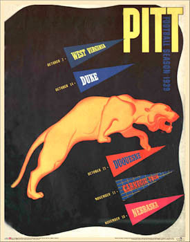 University of Pittsburgh "Pitt Football 1939" Vintage Program Cover Poster Print - Asgard Press