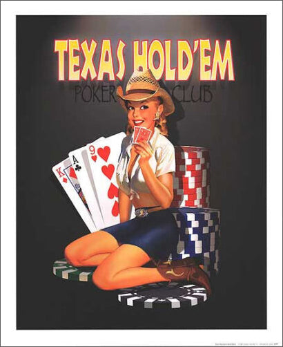 Poker "Texas Hold'em Poker Club" by Ralph Burch Poster Print - Haddad's Fine Art