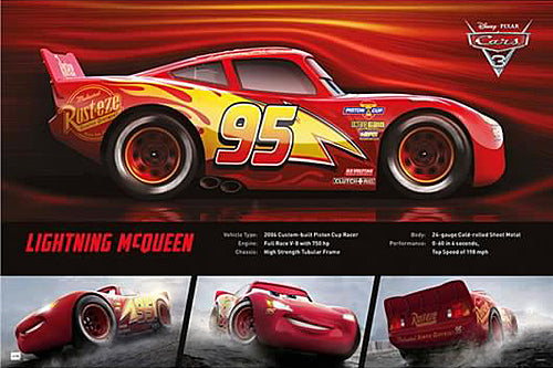 Disney-Pixar Cars 3 (2017) LIGHTNING MCQUEEN PROFILE Poster - Grupo Erik Posters