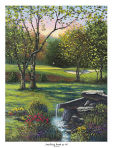 Golf Course Art "Rambling Brook at #17" (Tour 18) Poster - Bentley House