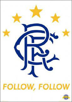 Glasgow Rangers "Follow, Follow" SPL Football Soccer Team Logo Poster - GB 2004