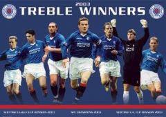 Glasgow Rangers "Treble Winners 2003" SPL Football Poster - GB Posters