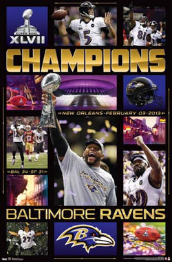 Baltimore Ravens Super Bowl XLVII "CELEBRATION" (2013) Poster - Costacos