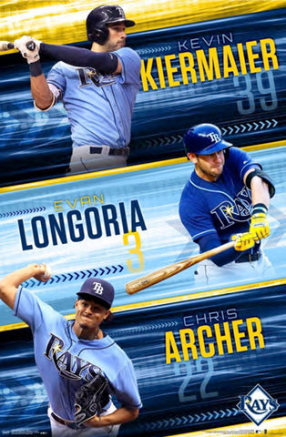 Tampa Bay Rays "Super Trio" Poster (Kiermaier, Longoria, Archer) - Trends International