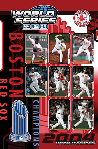 Boston Red Sox 2004 World Series Champions 8-Player-Action Commemorative Poster - Costacos Sports