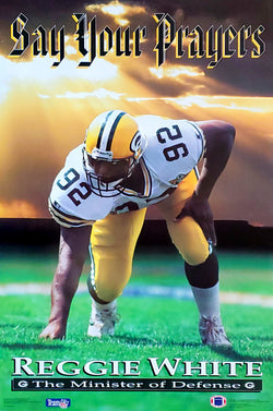 Reggie White "Say Your Prayers" Green Bay Packers NFL Football Poster - Costacos Brothers 1993
