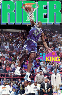 Isaiah Rider "Slan Dunk King" Vintage Timberwolves Poster - Starline 1994