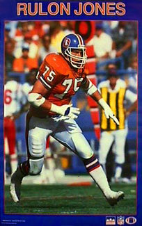 Rulon Jones "Action" Denver Broncos NFL Action Poster - Starline Inc. 1988
