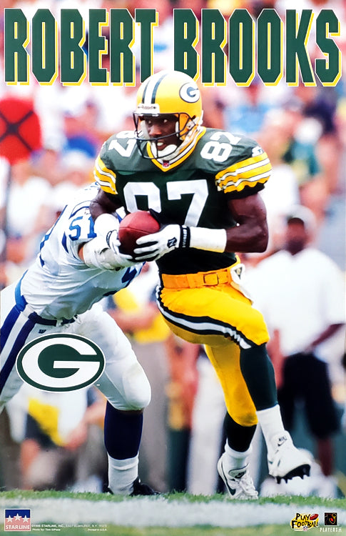 Robert Brooks 'Action' Green Bay Packers Poster - Starline 1996
