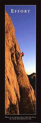 Rock Climbing "Effort" Motivational Poster - Front Line 2007 (12x36)