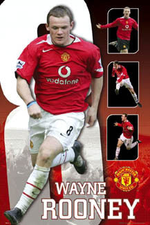 Wayne Rooney "Quad-Action" Manchester United FC Poster - GB Posters 2005
