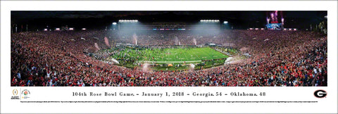 Georgia Bulldogs 2018 Rose Bowl Champions Panoramic Poster Print - Blakeway Worldwide