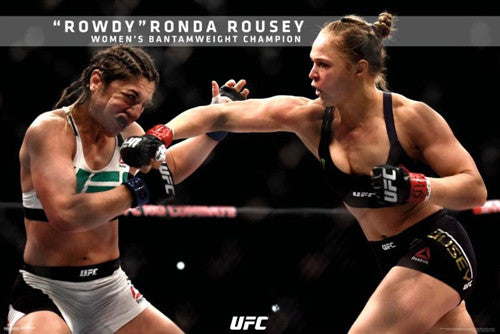 Ronda Rousey "UFC 190 Knockout Blow" MMA Action Poster - Pyramid America 2015