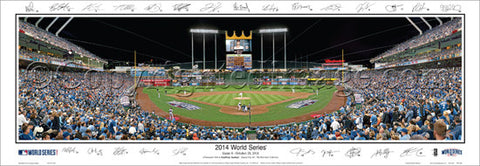 Kansas City Royals Kauffman Stadium 2014 World Series Game 6 Panoramic Poster Print (w/25 Sigs.)