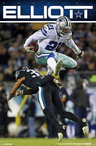 Ezekiel Elliott "Airborne" Dallas Cowboys NFL Action Wall Poster - Trends International