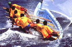 Yachting Sailboat Racing "Gommier Action" Poster - Nuova 2001