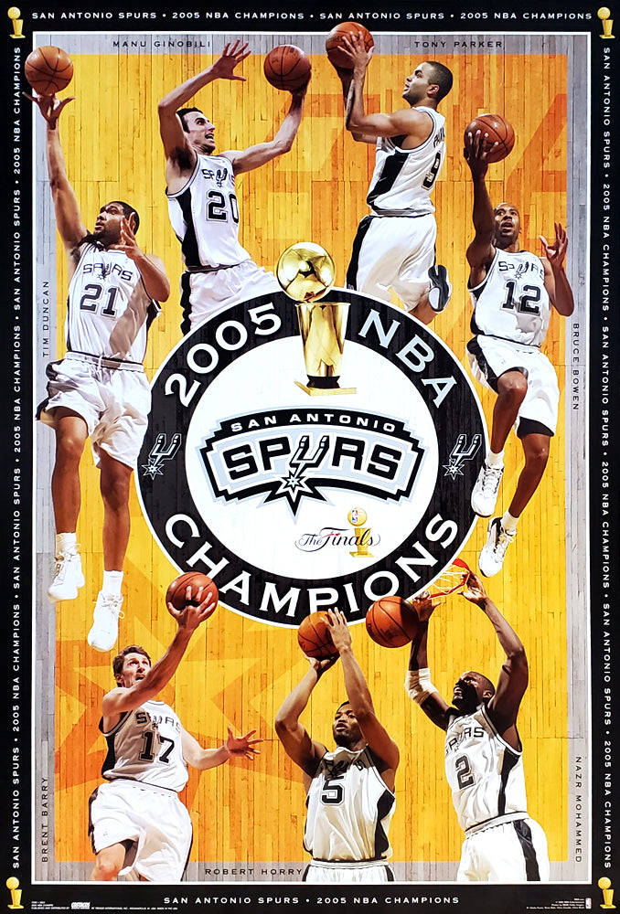 San Antonio Spurs 2005 NBA Champions Commemorative Poster - Costacos Sports
