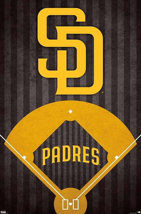 San Diego Padres Official MLB Baseball Team Logo Poster - Trends