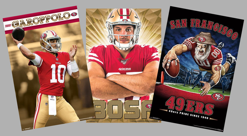 COMBO: San Francisco 49ers Football 3-Poster Theme Art Logo Championsh –  Sports Poster Warehouse