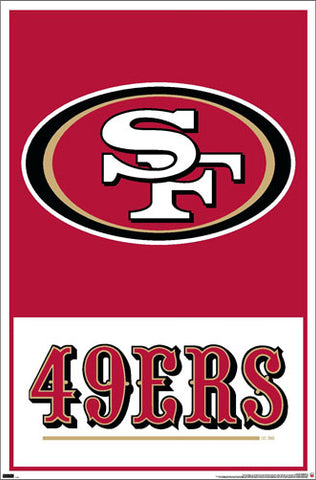 San Francisco 49ers Official NFL Football Team Logo and Wordmark Poster - Costacos Sports