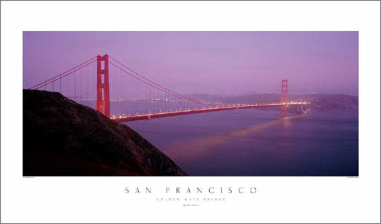 San Francisco Golden Gate Bridge at Dusk Premium Poster Print - Rick Anderson Inc.